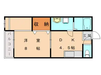 安隆ハイツ(1DK/3階)の間取り写真