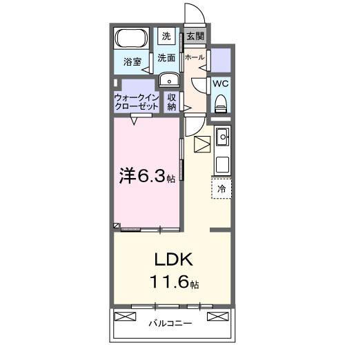 KSパーシモン(1LDK/1階)の間取り写真