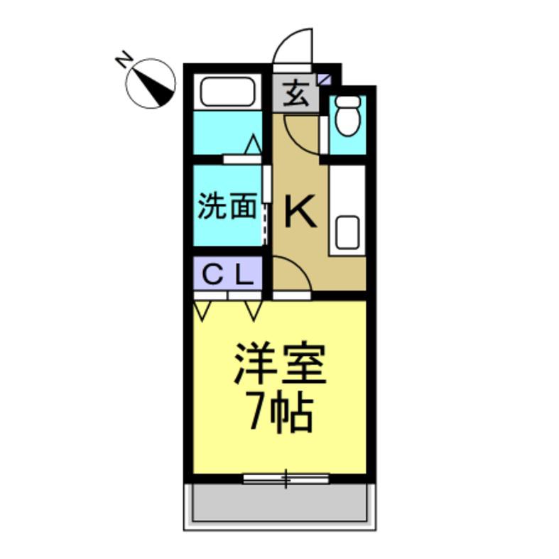 CASABIANCA I(1K/3階)の間取り写真