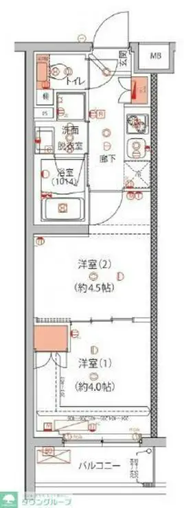 ハーモニーレジデンス中野本町パークサイド 2階階 間取り