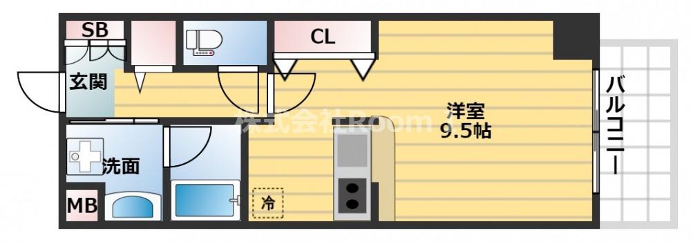 エスリード長堀タワー(1K/7階)の間取り写真
