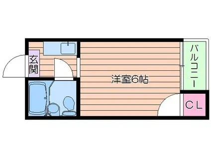 野江ハイツ(ワンルーム/3階)の間取り写真