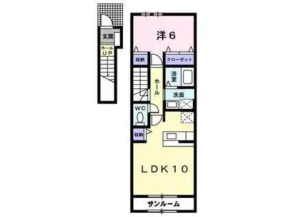 サニーウエスト(1LDK/2階)の間取り写真