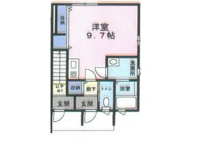 テイク・ハウス(ワンルーム/1階)の間取り写真