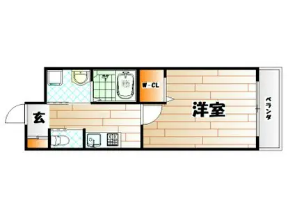 ZEGUNA(1K/8階)の間取り写真