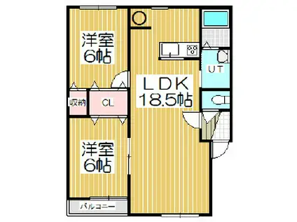 Mハイツ宮の森11(2LDK/1階)の間取り写真