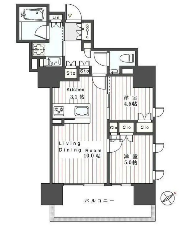 ウェリス六本木 3階階 間取り