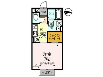 D-ROOMENOMOTO(1K/1階)の間取り写真