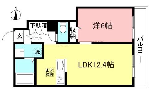 グレイスガーデン(1LDK/1階)の間取り写真