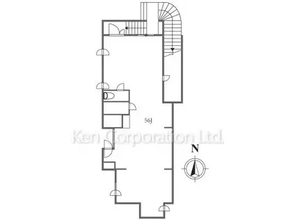 五本木ハウス(ワンルーム/2階)の間取り写真