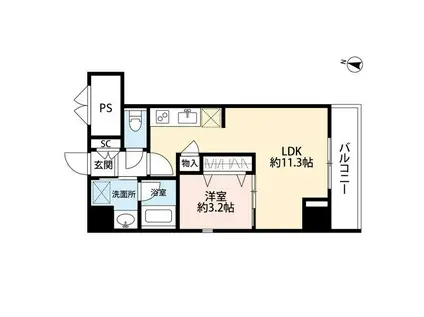 パークソレイユ弐番館(1LDK/5階)の間取り写真