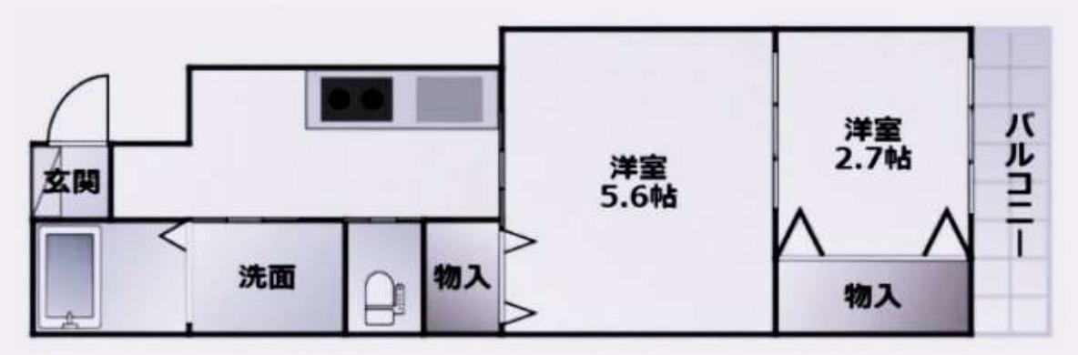 コティ網干(1DK/3階)の間取り写真