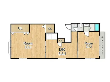 千島ビル(2DK/3階)の間取り写真