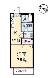 エスペランサ(1K/2階)の間取り写真
