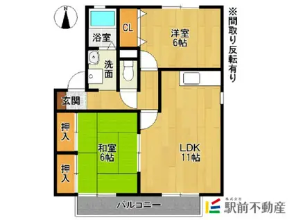 アヴァーンスSAKAI(2LDK/1階)の間取り写真