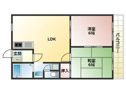 グレイス・ヴィラ(2LDK/1階)の間取り写真