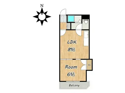 マーベリック帯広東ANNEX(1DK/1階)の間取り写真