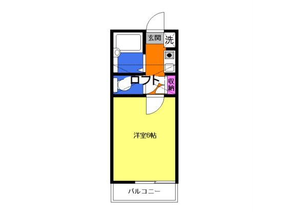 パークヒルアダチ(1K/2階)の間取り写真
