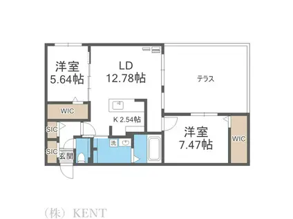 ビッグレジデンス円山宮ヶ丘(2LDK/1階)の間取り写真