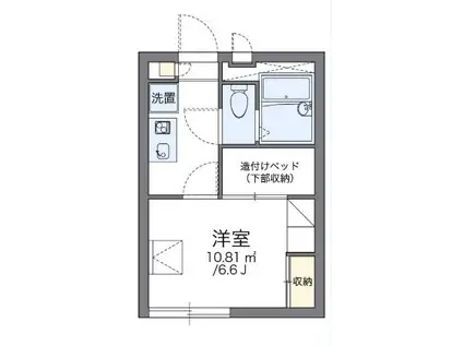 レオパレスルミエール(1K/2階)の間取り写真