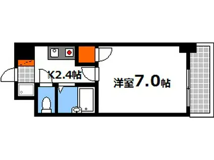 フォルム牛田新町(1K/6階)の間取り写真