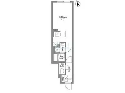 グローリオシェルト四谷坂町(ワンルーム/2階)の間取り写真