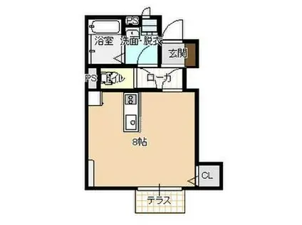 ANDANTE(ワンルーム/1階)の間取り写真