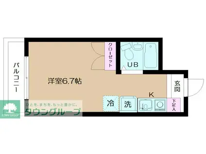 AIFORT立川(ワンルーム/2階)の間取り写真