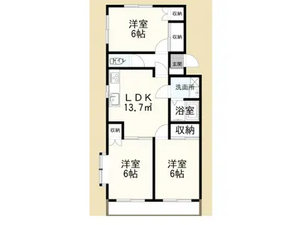 サンジェルマン(3DK/1階)の間取り写真