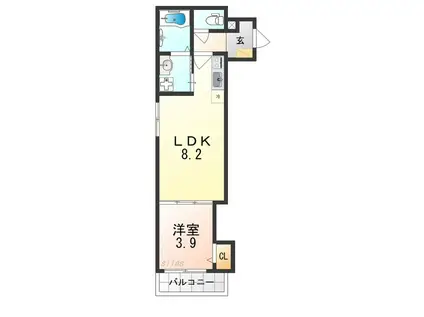 七道ハウス(1LDK/3階)の間取り写真