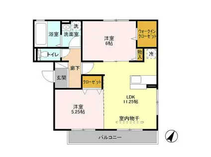 シーガルII(2LDK/3階)の間取り写真