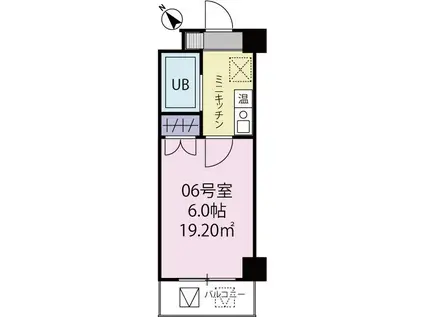 ベルビー川崎(1K/4階)の間取り写真