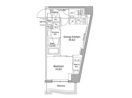 ザ・パークハビオ神楽坂(1DK/4階)の間取り写真