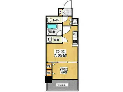 プレジオ神戸ウエスト(1DK/3階)の間取り写真