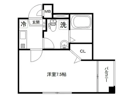 アクシーズグランデ常盤(1K/7階)の間取り写真