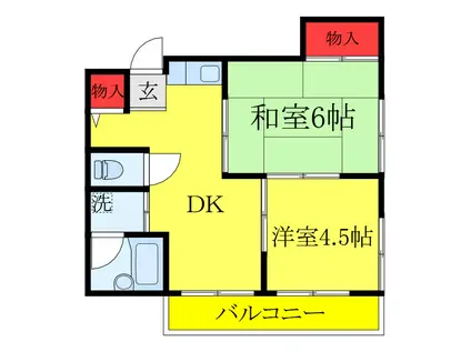 メゾンサワダ(2DK/2階)の間取り写真