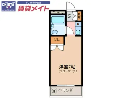 マンションコスモ(ワンルーム/3階)の間取り写真