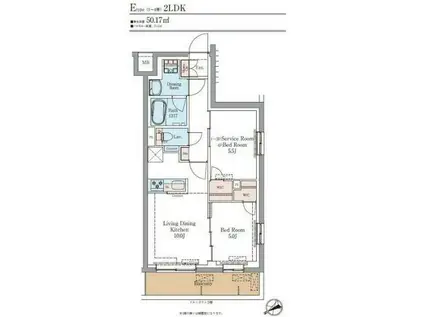 LUMINOUSつつじヶ丘(2LDK/4階)の間取り写真
