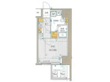 プレール・ドゥーク東京イースト(1K/3階)の間取り写真