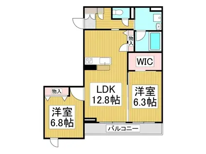 ベレオ西軽井沢(2LDK/3階)の間取り写真