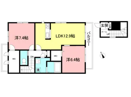 ベルピア(2LDK/2階)の間取り写真