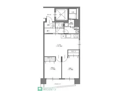 インプルーブ上野松が谷(2LDK/7階)の間取り写真