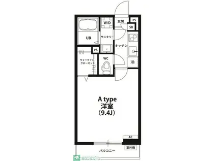 リブリ・シロヤマA(1K/2階)の間取り写真