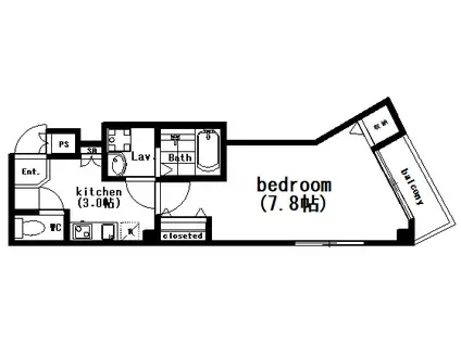 ルミナス梅島(1K/3階)の間取り写真