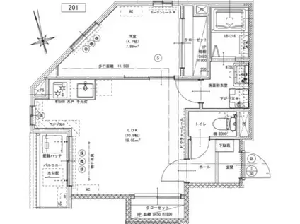 ココメゾン(1LDK/2階)の間取り写真