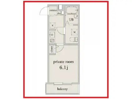 エクラス北千住(1K/3階)の間取り写真