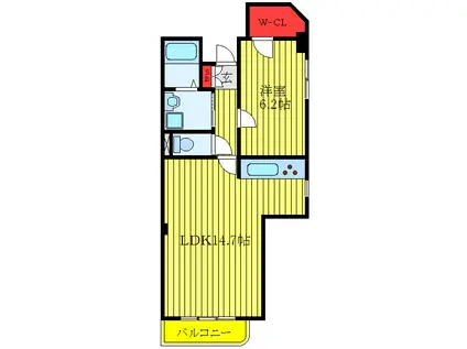 サンコートWAN(1LDK/5階)の間取り写真