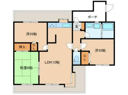 ライオンズマンション港南桜道(3LDK/4階)の間取り写真