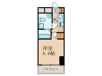 SERENITE江坂四番館(1K/3階)の間取り写真