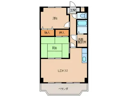 キューブN(2LDK/3階)の間取り写真